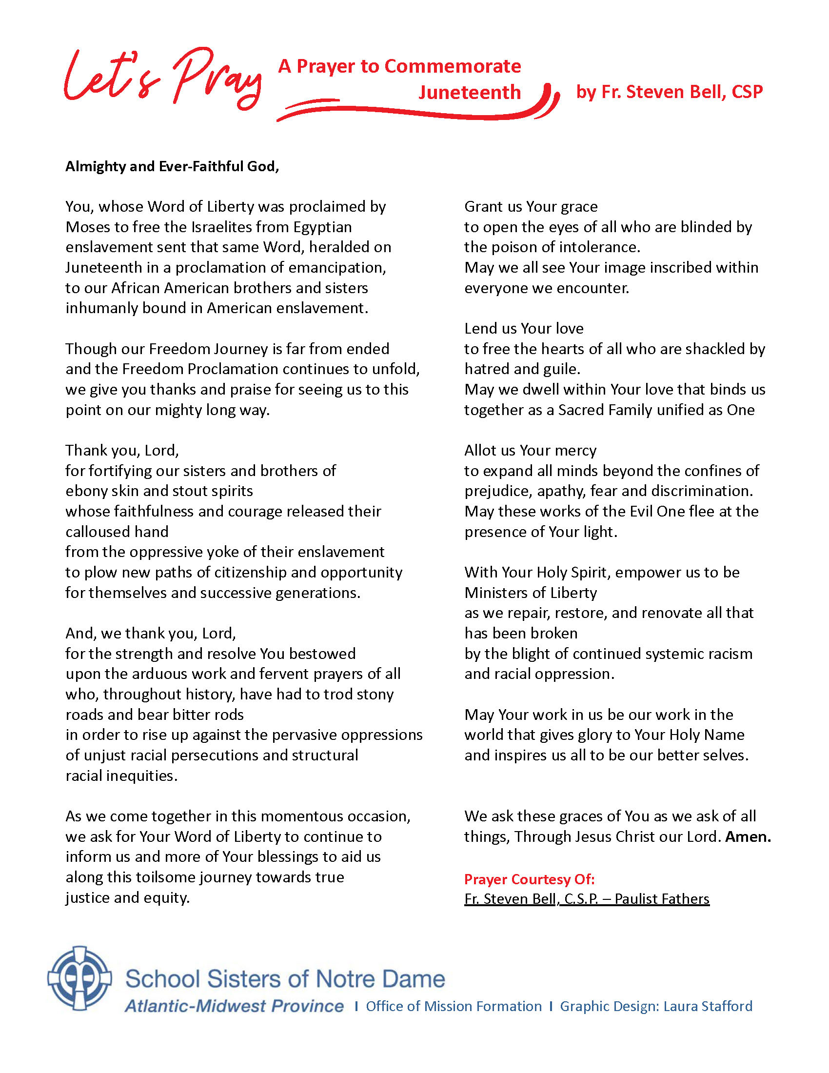 Juneteenth Prayer graphic