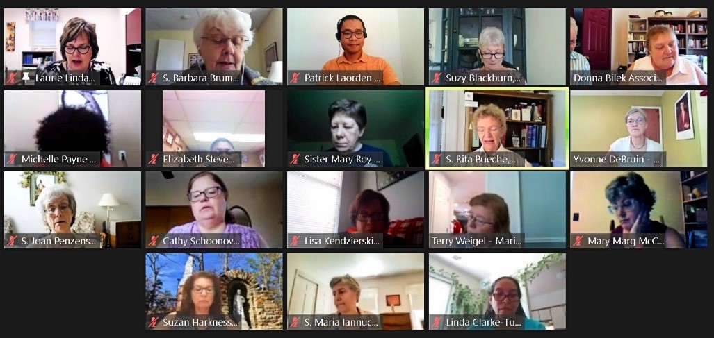 Participants taking part in the closing ritual of this year’s Claiming the Fire Within retreat