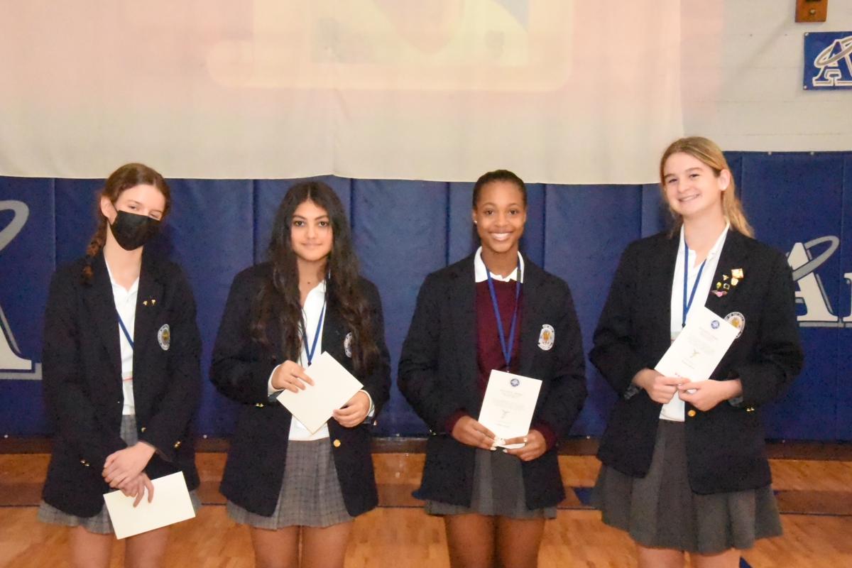 These teens, who were honored during the November 21 Thanksgiving Prayer Service, exemplify the kindness for which S. Catherine was known.