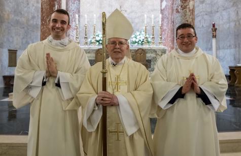 Josh Wilbur (pictured on the right) on his path to the priesthood.
