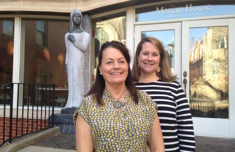 Libby Keady (right), grants manager for Marian House and Debbie, a resident.