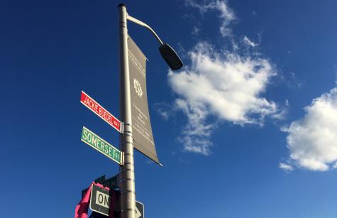 Sign honoring Jackie Buedel