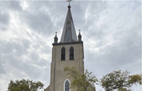 photo of St. Paschal Church in Leipzig Saskatchewan with beautiful clouds