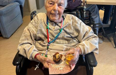 Sister Jeannette Blatz enjoyed the party.