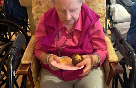 Sister Marguerite Bunter enjoyed music and treats.  