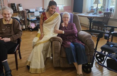 Shilpa poses with Sisters Joanne Baradziej and Miriam Conroy