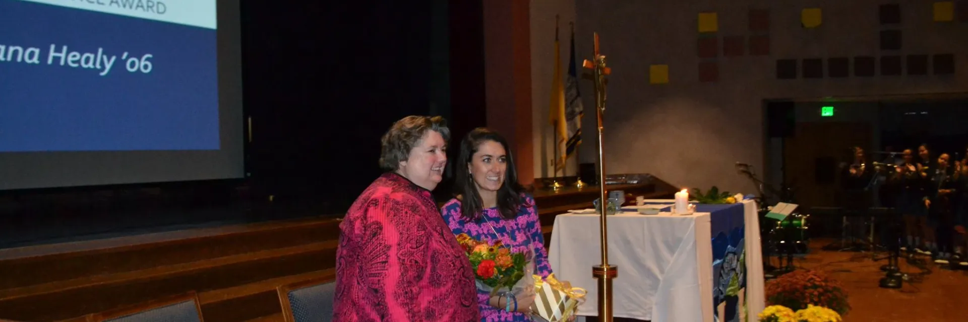 Diana Healy with Sister Patricia McCarron